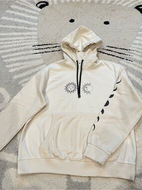 Cream Sun & Moon Graphic Hoodie Sweatshirt - Men's
